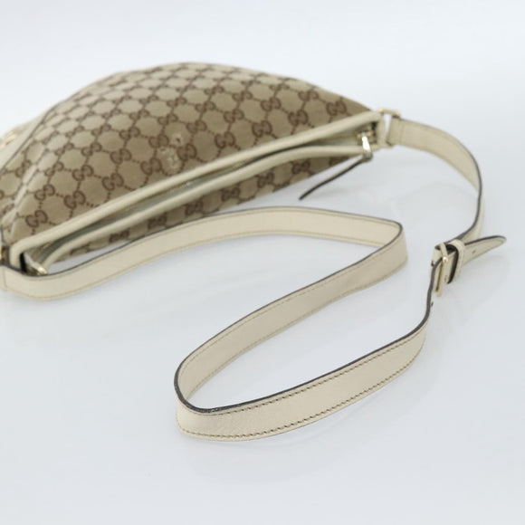 GUCCI GG Canvas Newbrit Shoulder Bag Beige Gold 169998 Auth ep14864