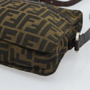 FENDI Zucca Canvas Shoulder Bag Black Brown Auth ep14866A-8