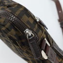 FENDI Zucca Canvas Shoulder Bag Black Brown Auth ep14866A-9