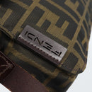 FENDI Zucca Canvas Shoulder Bag Black Brown Auth ep14866A-18