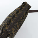 FENDI Zucca Canvas Shoulder Bag Black Brown Auth ep14866A-6