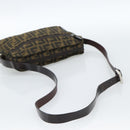 FENDI Zucca Canvas Shoulder Bag Black Brown Auth ep14866A-7