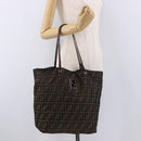 FENDI Zucca Canvas Tote Bag Black Brown gold Auth ep14867-21