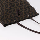 FENDI Zucca Canvas Tote Bag Black Brown gold Auth ep14867-6