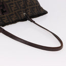 FENDI Zucca Canvas Tote Bag Black Brown gold Auth ep14867-7