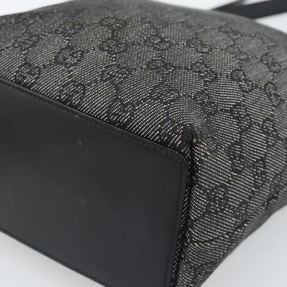GUCCI GG Canvas Tote Bag Black Silver 31244 Auth ep14868
