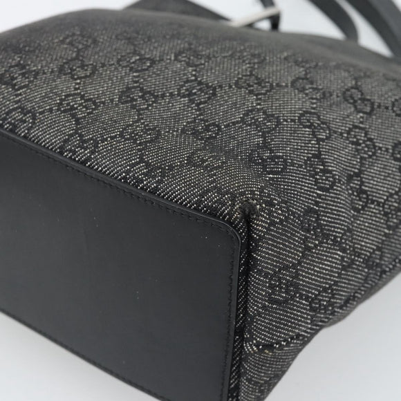 GUCCI GG Canvas Tote Bag Black Silver 31244 Auth ep14868