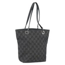 GUCCI GG Canvas Tote Bag Black Silver 31244 Auth ep14868-1