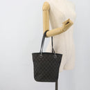 GUCCI GG Canvas Tote Bag Black Silver 31244 Auth ep14868-21