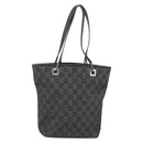 GUCCI GG Canvas Tote Bag Black Silver 31244 Auth ep14868-13