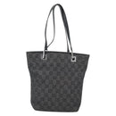 GUCCI GG Canvas Tote Bag Black Silver 31244 Auth ep14868-2