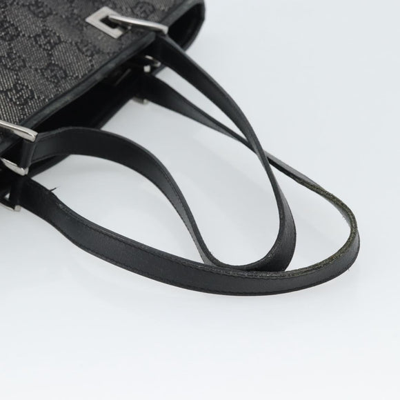 GUCCI GG Canvas Tote Bag Black Silver 31244 Auth ep14868