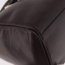FENDI Shoulder Bag Leather Brown Gold Auth ep14874-14