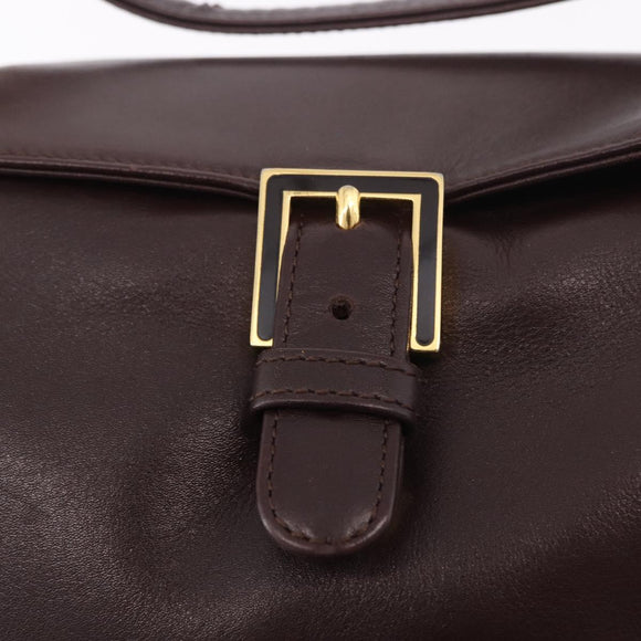 FENDI Shoulder Bag Leather Brown Gold Auth ep14874