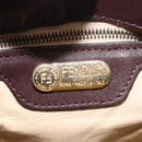 FENDI Shoulder Bag Leather Brown Gold Auth ep14874-19