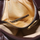 FENDI Shoulder Bag Leather Brown Gold Auth ep14874-12