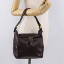 FENDI Shoulder Bag Leather Brown Gold Auth ep14874-24