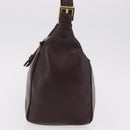 FENDI Shoulder Bag Leather Brown Gold Auth ep14874-3