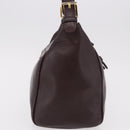 FENDI Shoulder Bag Leather Brown Gold Auth ep14874-4