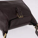 FENDI Shoulder Bag Leather Brown Gold Auth ep14874-6
