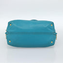 Miu Miu Hand Bag Leather 2way Blue Gold Auth ep14875A-11