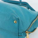 Miu Miu Hand Bag Leather 2way Blue Gold Auth ep14875A-14
