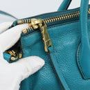 Miu Miu Hand Bag Leather 2way Blue Gold Auth ep14875A-18