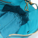 Miu Miu Hand Bag Leather 2way Blue Gold Auth ep14875A-21