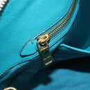 Miu Miu Hand Bag Leather 2way Blue Gold Auth ep14875A-24