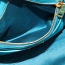 Miu Miu Hand Bag Leather 2way Blue Gold Auth ep14875A-25