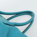 Miu Miu Hand Bag Leather 2way Blue Gold Auth ep14875A-8