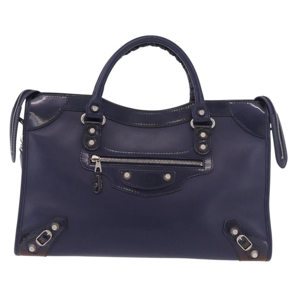 BALENCIAGA The Giant City Bag Leather Outlet 2way Navy 281770 Auth ep14879SAM