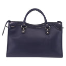 BALENCIAGA The Giant City Bag Leather Outlet 2way Navy 281770 Auth ep14879SAM-2