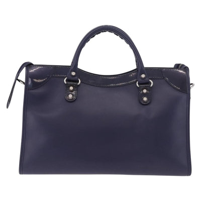 BALENCIAGA The Giant City Bag Leather Outlet 2way Navy 281770 Auth ep14879SAM - 0