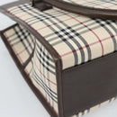 BURBERRY Nova Check Hand Bag Canvas Black Silver Auth ep14880-16