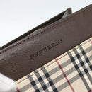 BURBERRY Nova Check Hand Bag Canvas Black Silver Auth ep14880-17