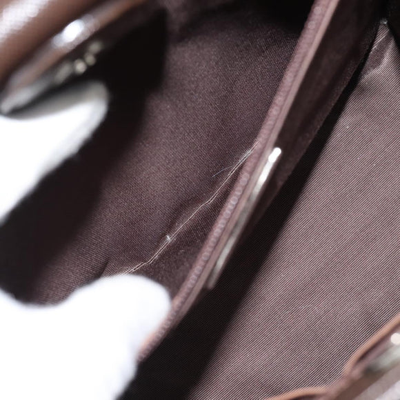 BURBERRY Nova Check Hand Bag Canvas Black Silver Auth ep14880