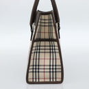 BURBERRY Nova Check Hand Bag Canvas Black Silver Auth ep14880-3