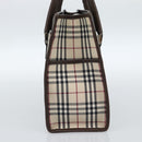 BURBERRY Nova Check Hand Bag Canvas Black Silver Auth ep14880-4