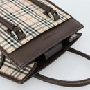 BURBERRY Nova Check Hand Bag Canvas Black Silver Auth ep14880-6