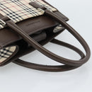 BURBERRY Nova Check Hand Bag Canvas Black Silver Auth ep14880-7