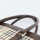 BURBERRY Nova Check Hand Bag Canvas Black Silver Auth ep14880-8