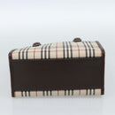 BURBERRY Nova Check Hand Bag Canvas Black Silver Auth ep14880-5