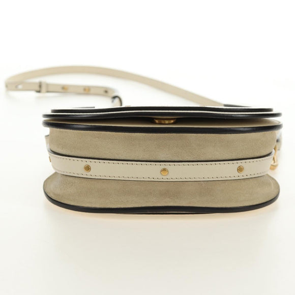 Chloe Nile Hand Bag Leather 2way Ivory Gold Auth ep14885V