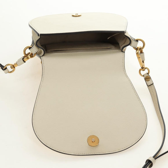 Chloe Nile Hand Bag Leather 2way Ivory Gold Auth ep14885V