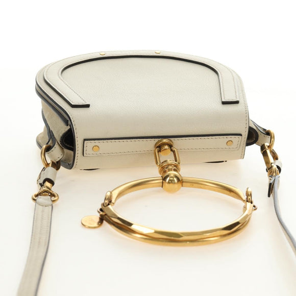 Chloe Nile Hand Bag Leather 2way Ivory Gold Auth ep14885V