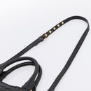Miu Miu Matelasse Hand Bag Leather 2way Black Gold Auth ep14886-38