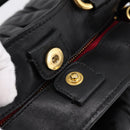 Miu Miu Matelasse Hand Bag Leather 2way Black Gold Auth ep14886-40