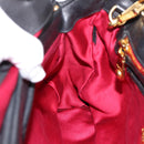 Miu Miu Matelasse Hand Bag Leather 2way Black Gold Auth ep14886-46