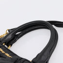 Miu Miu Matelasse Hand Bag Leather 2way Black Gold Auth ep14886-36
